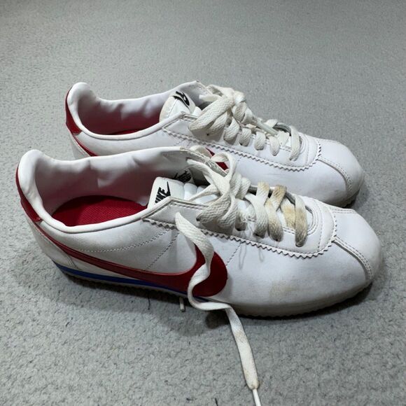 Nike Classic Cortez Shoes Women 9 White Forrest Gump Long Distance Running Train - Picture 1 of 16